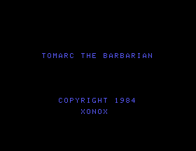 Tomarc the Barbarian Title Screen